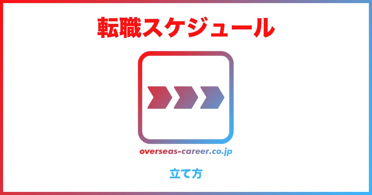 転職活動スケジュールの立て方のコツは「逆算思考」