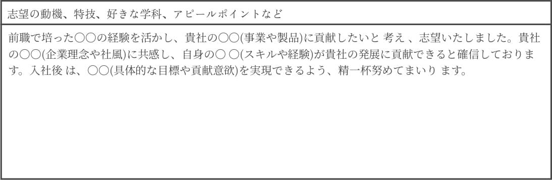 志望動機・自己PRなど