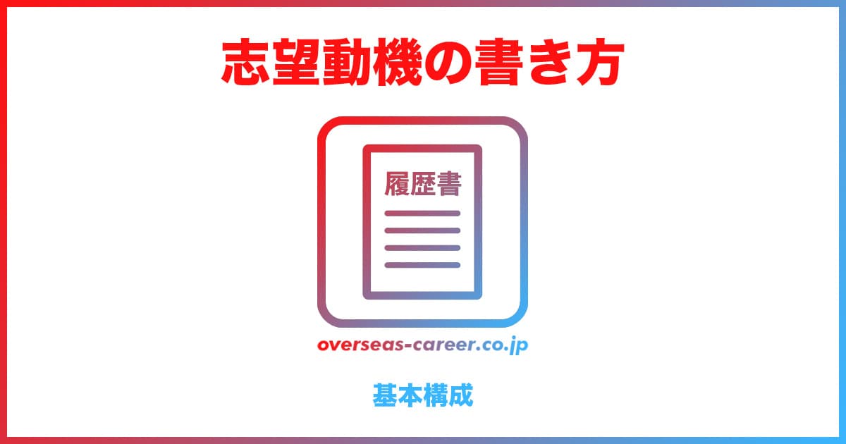 【転職活動】履歴書の志望動機は3部構成